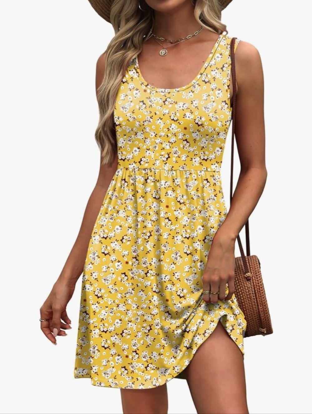 Women's Summer Dress 2026 A-Line Sleeveless Casual Sundress with Pockets